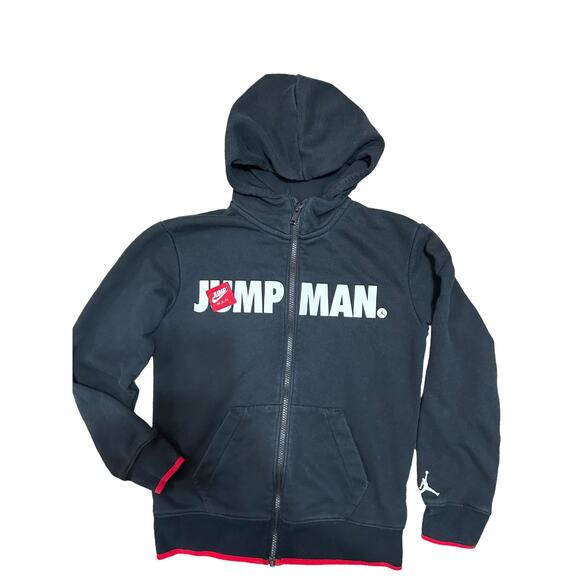 Nike Jordan Jumpman Black Zip Up Hoodie 10-12 | Medium 132-147cm - Picture 1 of 8
